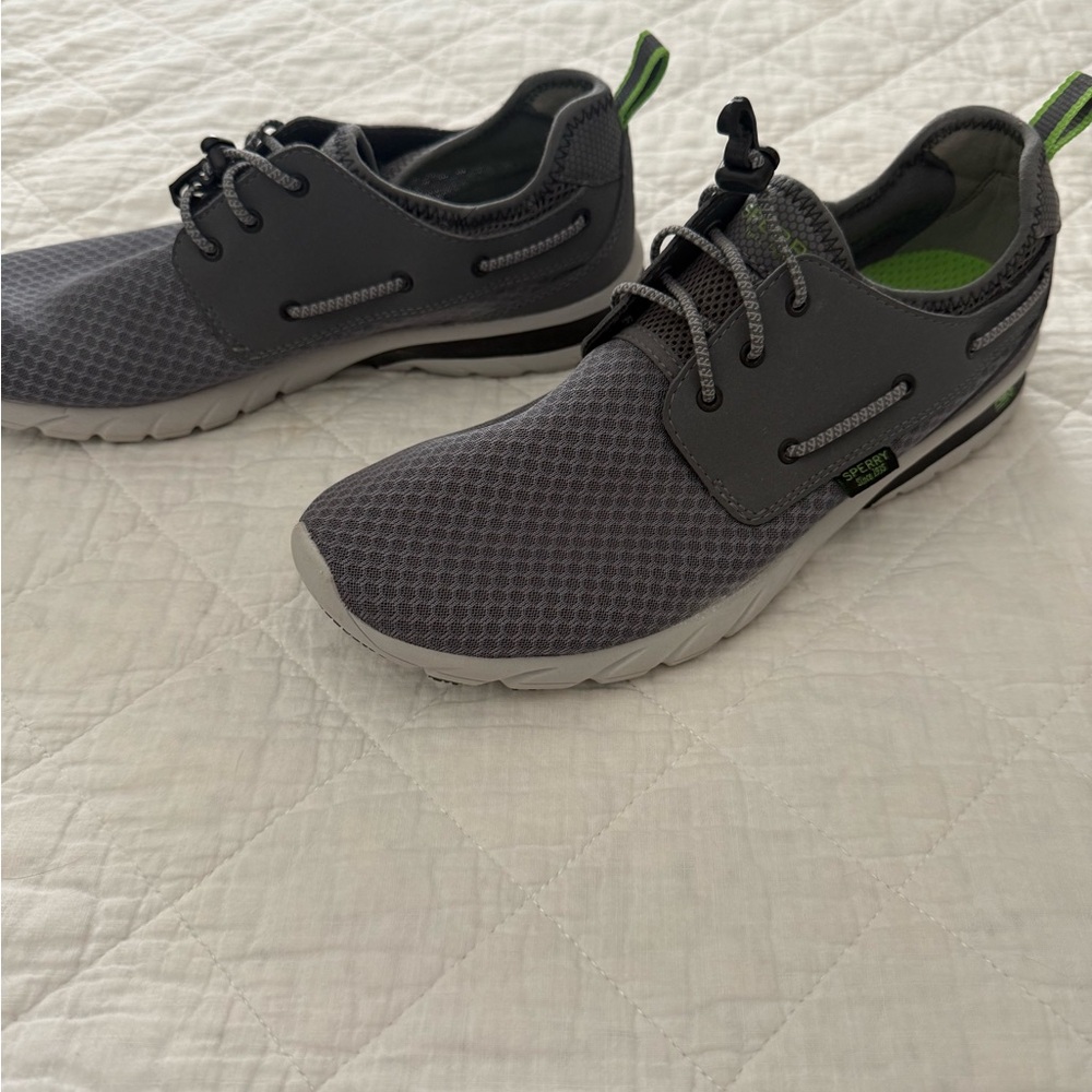 Sperry Gray and Green Men's Boat Shoes